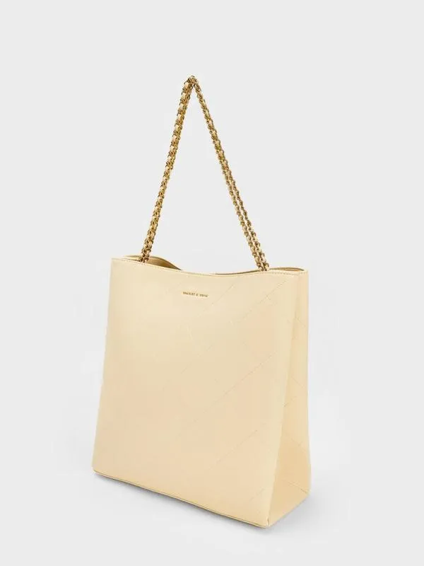 Women Leia Braided Handle Tote Bag 8211 Beige CHARLES and KEITH Tote Bags