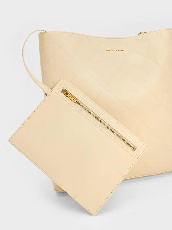 Women Leia Braided Handle Tote Bag 8211 Beige CHARLES and KEITH Tote Bags