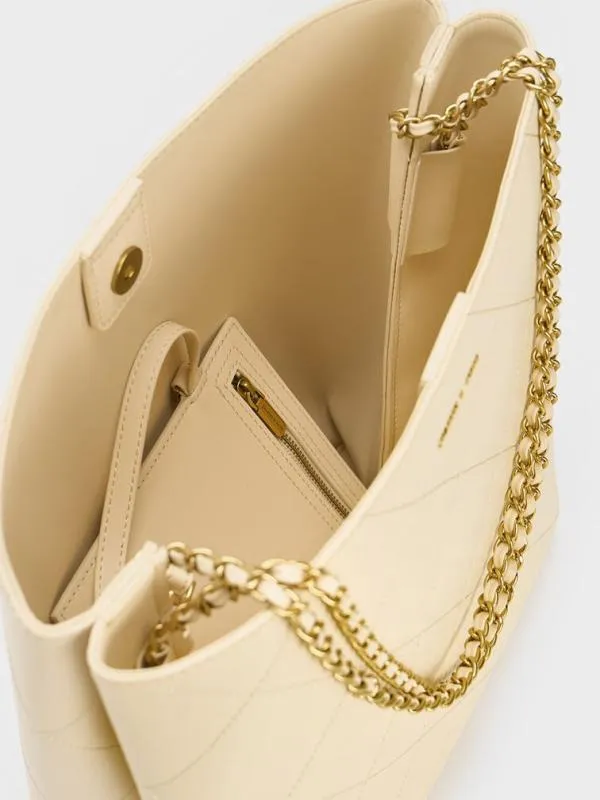 Women Leia Braided Handle Tote Bag 8211 Beige CHARLES and KEITH Tote Bags
