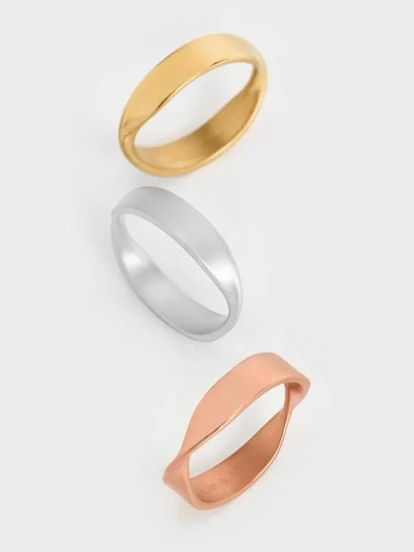 Women Lena Twist Ring 8211 Rose Gold CHARLES and KEITH Rings