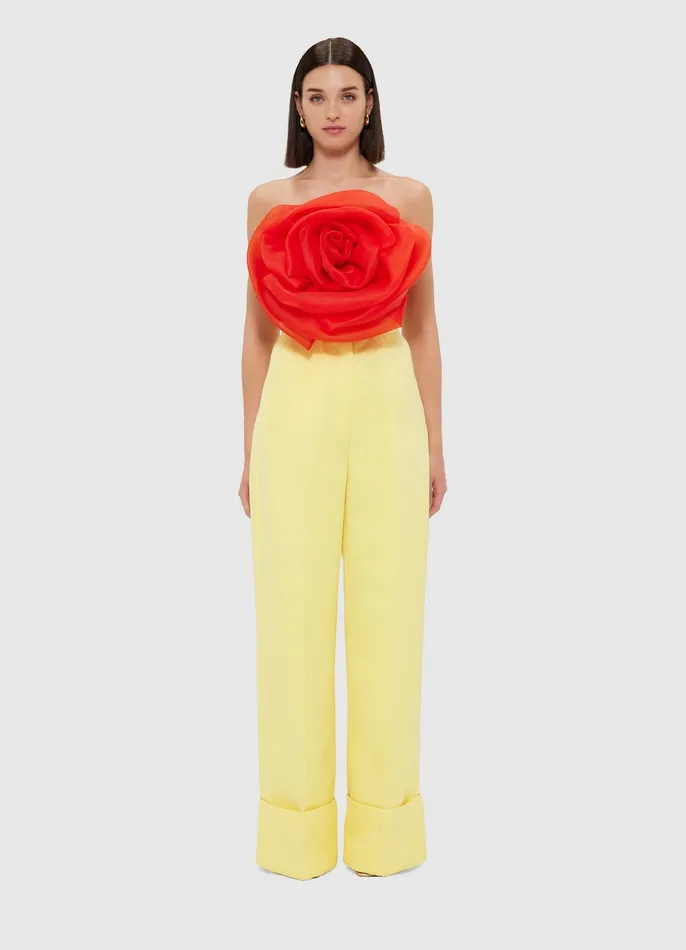 Women LEO LIN Bloom Rose Bustier Top 8211 Scarlet Tops and Shirts