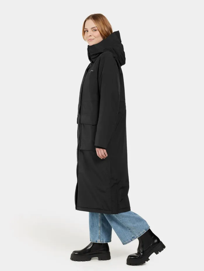 Women Leya Parka Long Black Didriksons Autumn Jackets