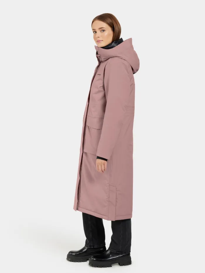 Women Leya Parka Long Faded Wine Didriksons Autumn Jackets