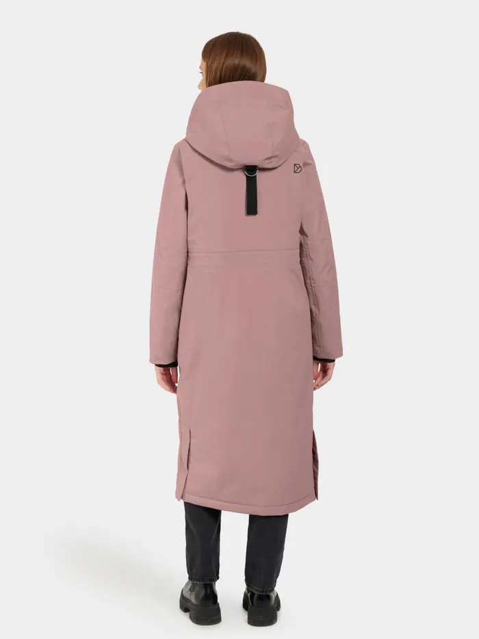 Women Leya Parka Long Faded Wine Didriksons Autumn Jackets