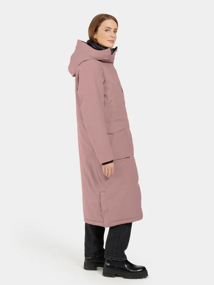 Women Leya Parka Long Faded Wine Didriksons Autumn Jackets