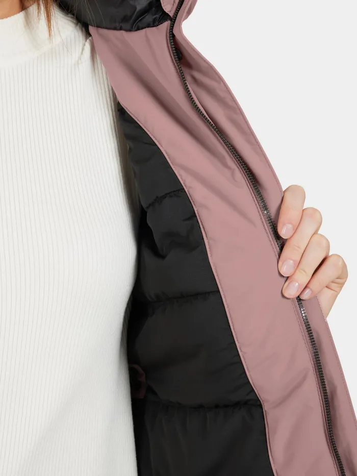 Women Leya Parka Long Faded Wine Didriksons Autumn Jackets