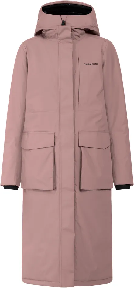 Women Leya Parka Long Faded Wine Didriksons Autumn Jackets