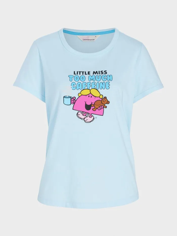 Women Little Miss Caffeine Tee Pale Blue Peter Alexander Tops