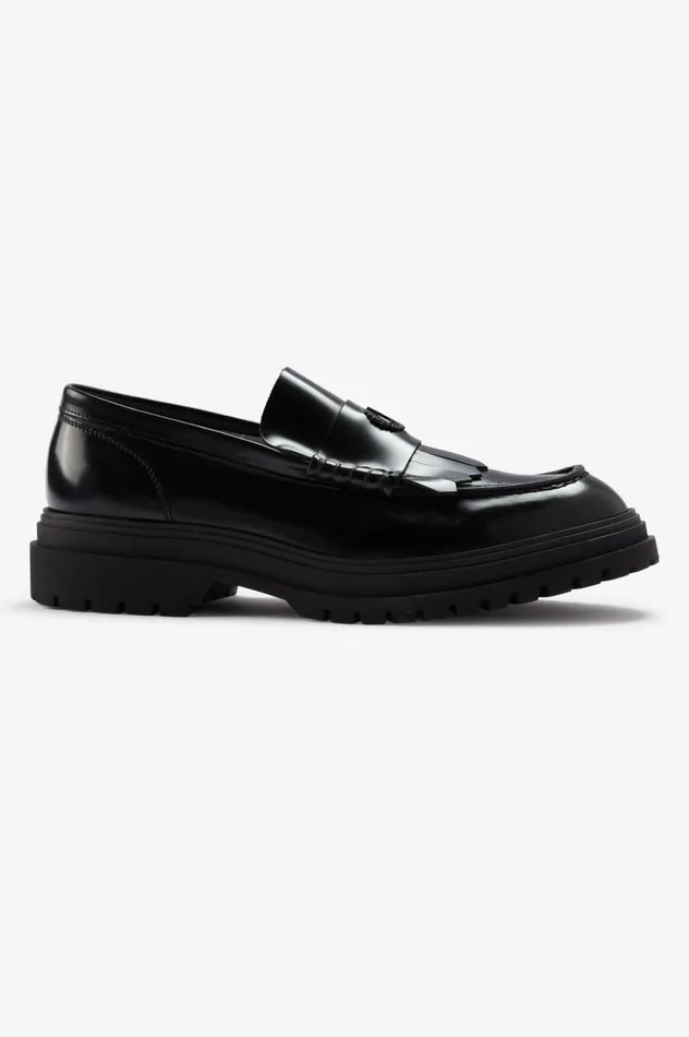 Women Loafer Black Fred Perry Shoes