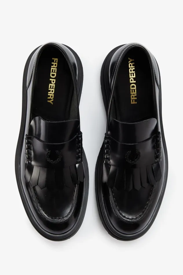 Women Loafer Black Fred Perry Shoes