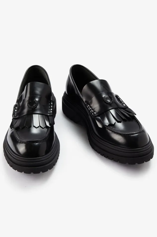 Women Loafer Black Fred Perry Shoes