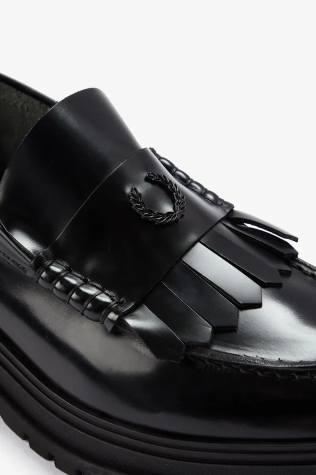Women Loafer Black Fred Perry Shoes