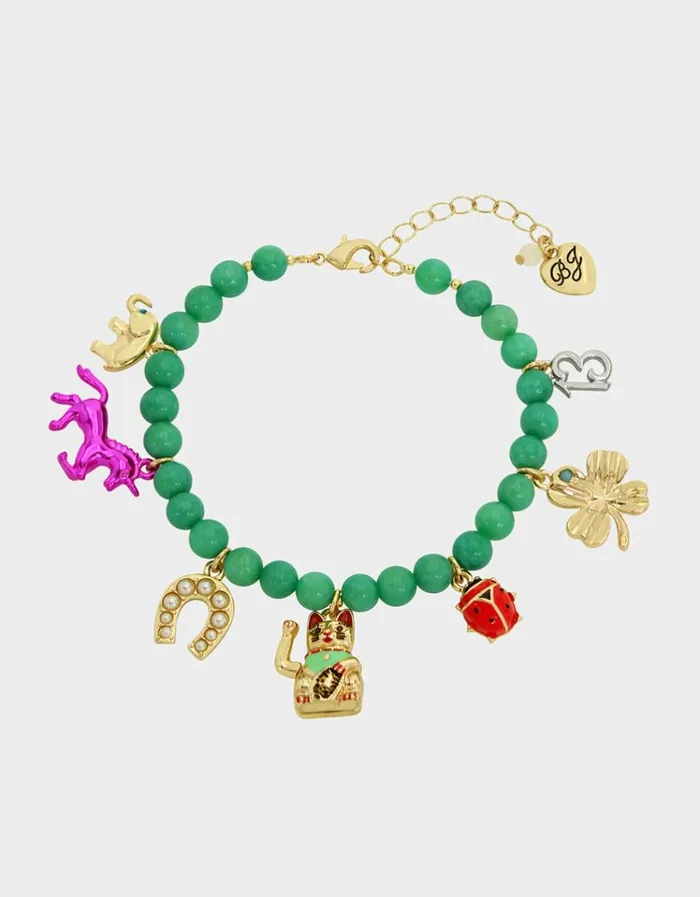 Women LUCKING OUT CHARM BRACELET MULTI Betsey Johnson