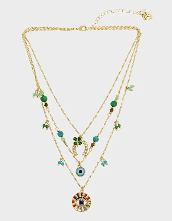 Women LUCKING OUT CHARM ILLUSION NECKLACE MULTI Betsey Johnson