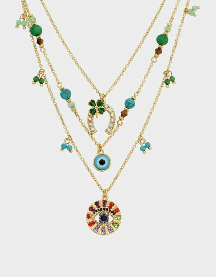 Women LUCKING OUT CHARM ILLUSION NECKLACE MULTI Betsey Johnson Women LUCKING OUT CHARM ILLUSION NECKLACE MULTI Betsey Johnson