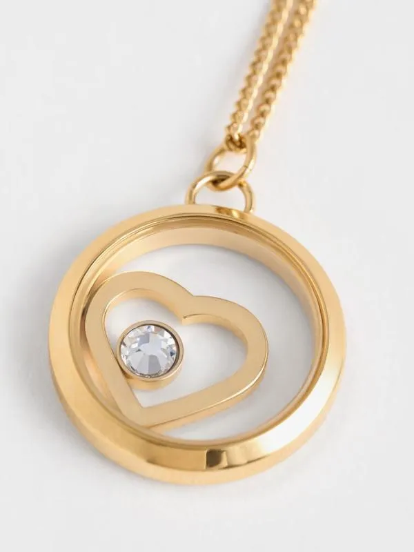 Women Malorie Crystal Heart Necklace 8211 Gold CHARLES and KEITH Necklaces Women Malorie Crystal Heart Necklace 8211 Gold CHARLES and KEITH Necklaces