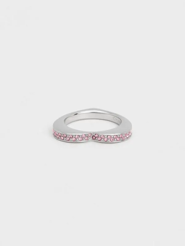 Women Malorie Crystal Heart Ring 8211 Silver CHARLES and KEITH Rings