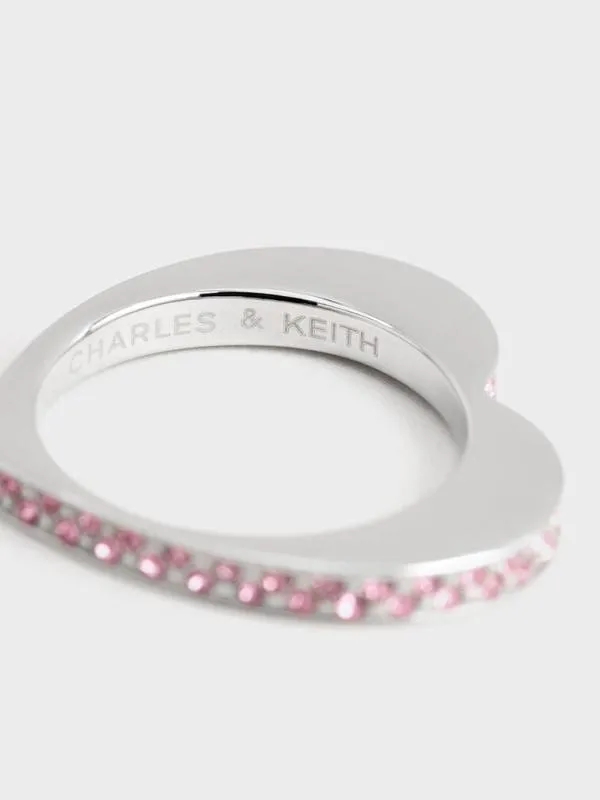 Women Malorie Crystal Heart Ring 8211 Silver CHARLES and KEITH Rings Women Malorie Crystal Heart Ring 8211 Silver CHARLES and KEITH Rings