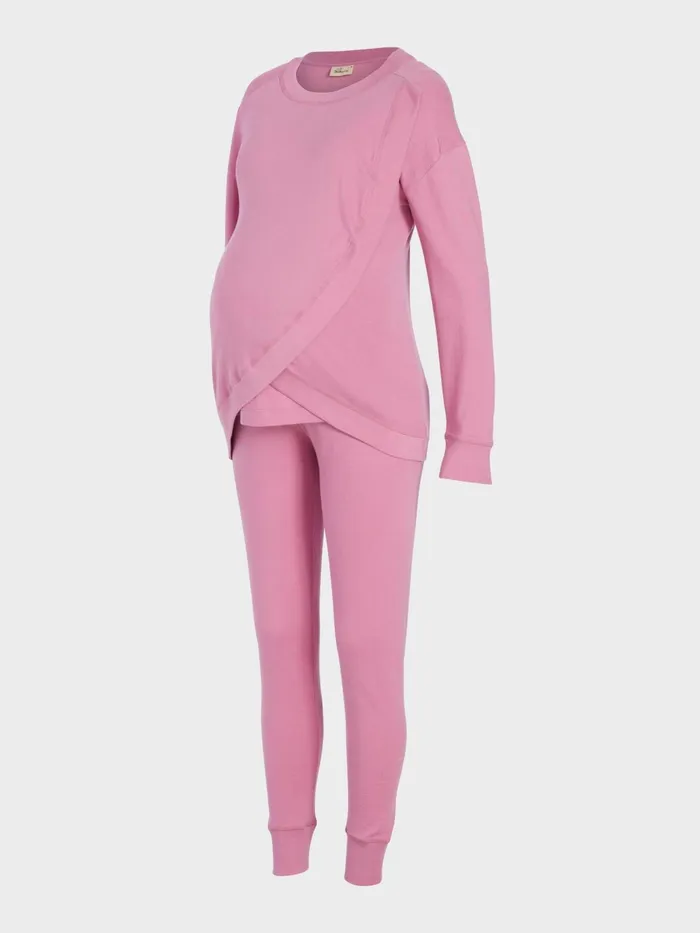 Women Maternity Pointelle Long Sleeve Pj Set Rose Peter Alexander Maternity