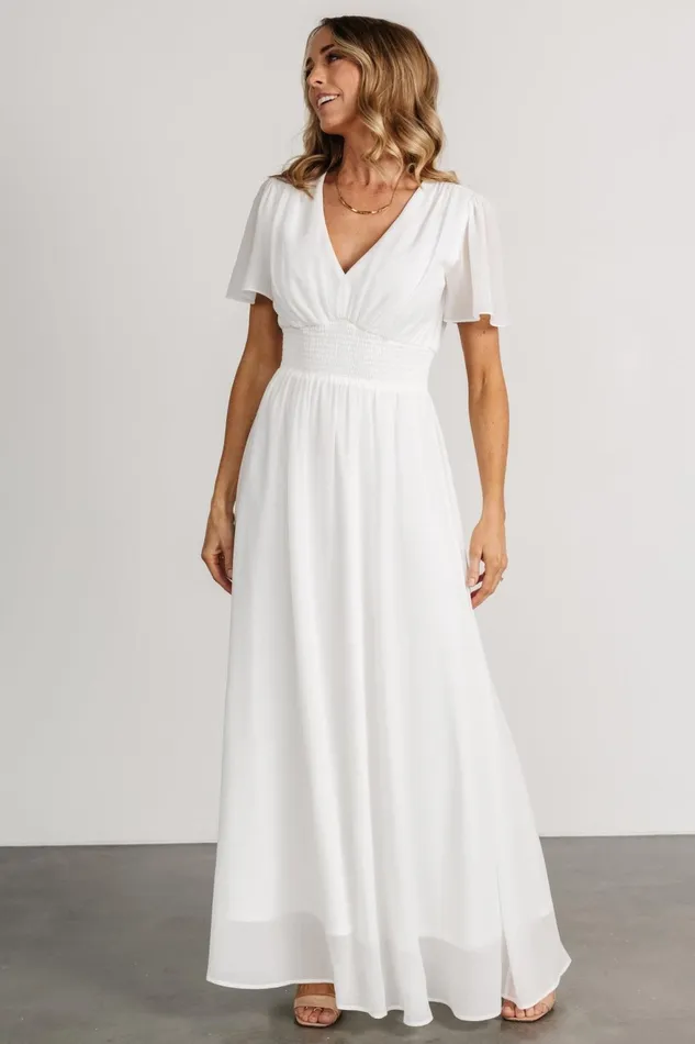 Women Maxi Dresses Baltic Born Birdie Maxi Dress White