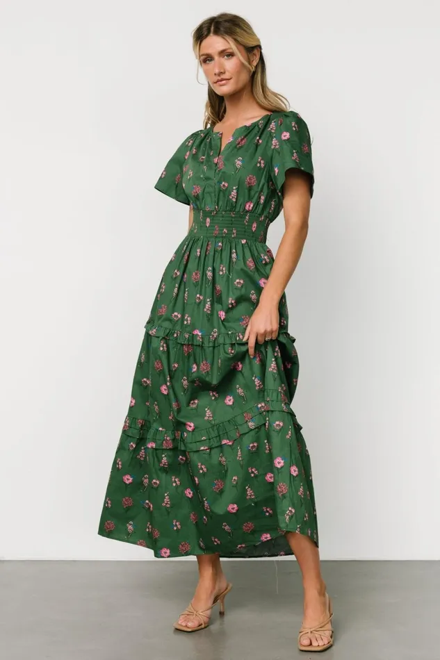 Women Maxi Dresses Baltic Born Kiana Poplin Maxi Dress Green Pink
