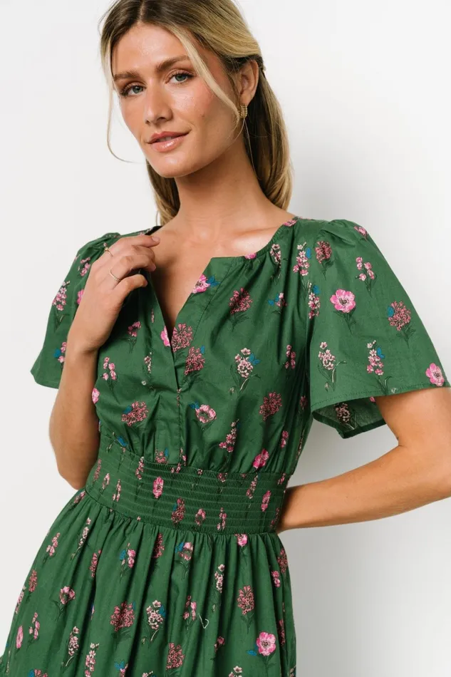 Women Maxi Dresses Baltic Born Kiana Poplin Maxi Dress Green Pink Women Maxi Dresses Baltic Born Kiana Poplin Maxi Dress Green Pink