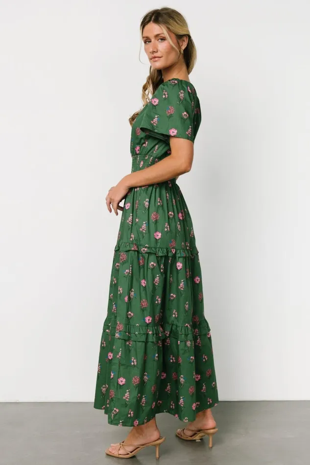Women Maxi Dresses Baltic Born Kiana Poplin Maxi Dress Green Pink Women Maxi Dresses Baltic Born Kiana Poplin Maxi Dress Green Pink