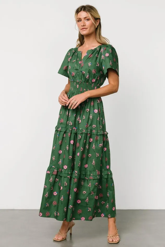 Women Maxi Dresses Baltic Born Kiana Poplin Maxi Dress Green Pink Women Maxi Dresses Baltic Born Kiana Poplin Maxi Dress Green Pink