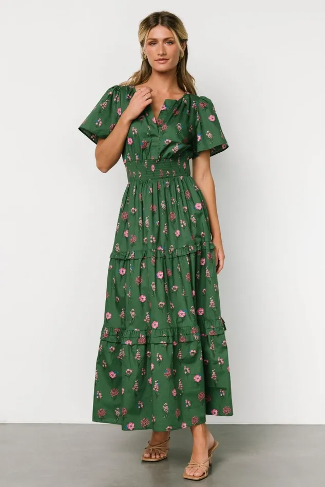 Women Maxi Dresses Baltic Born Kiana Poplin Maxi Dress Green Pink Women Maxi Dresses Baltic Born Kiana Poplin Maxi Dress Green Pink