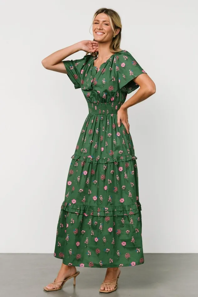 Women Maxi Dresses Baltic Born Kiana Poplin Maxi Dress Green Pink Women Maxi Dresses Baltic Born Kiana Poplin Maxi Dress Green Pink