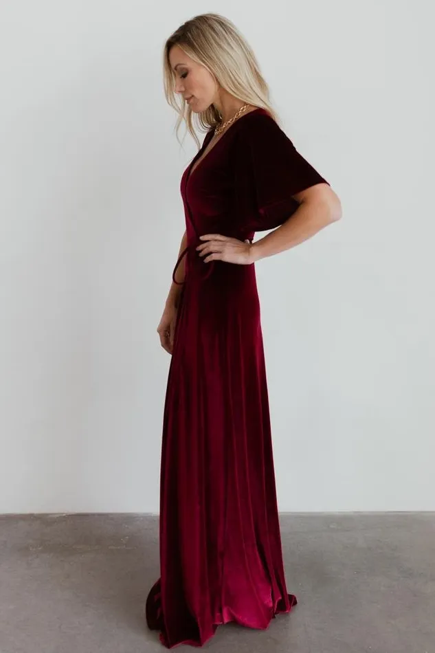 Women Maxi Dresses Baltic Born Meghan Velvet Wrap Maxi Dress Mulberry Women Maxi Dresses Baltic Born Meghan Velvet Wrap Maxi Dress Mulberry