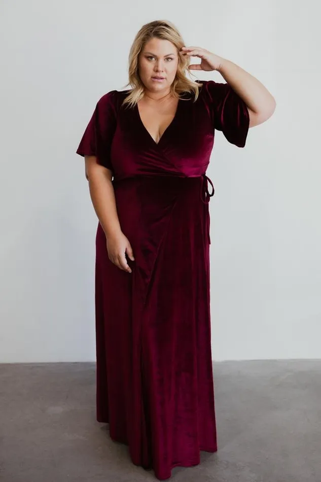 Women Maxi Dresses Baltic Born Meghan Velvet Wrap Maxi Dress Mulberry Women Maxi Dresses Baltic Born Meghan Velvet Wrap Maxi Dress Mulberry