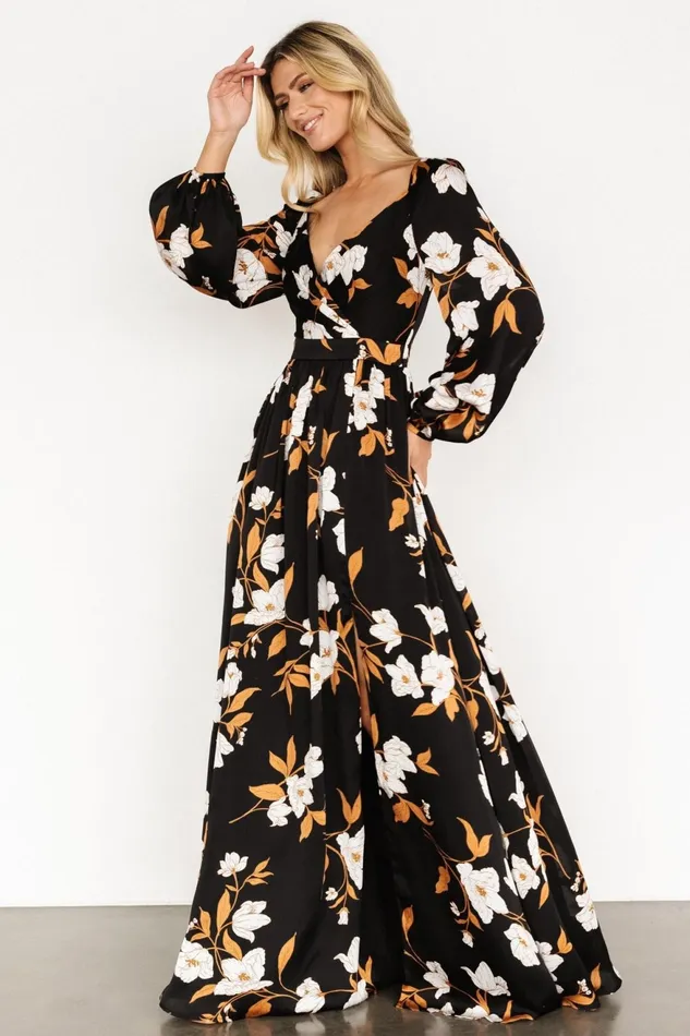 Women Maxi Dresses Baltic Born Tristan Maxi Dress Black Floral