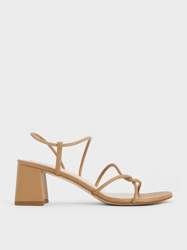 Women Meadow Strappy Block Heel Sandals 8211 Camel CHARLES and KEITH Heels
