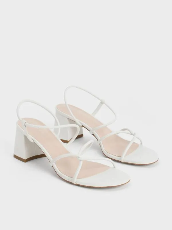 Women Meadow Strappy Block Heel Sandals 8211 White CHARLES and KEITH Heels Women Meadow Strappy Block Heel Sandals 8211 White CHARLES and KEITH Heels
