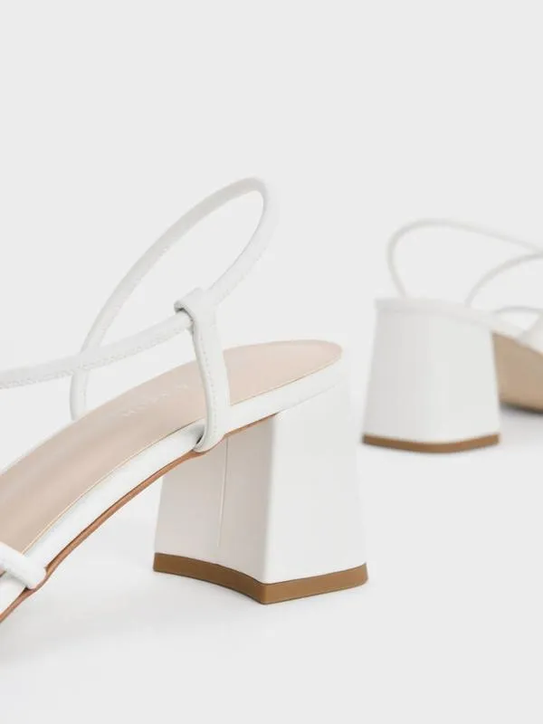 Women Meadow Strappy Block Heel Sandals 8211 White CHARLES and KEITH Heels Women Meadow Strappy Block Heel Sandals 8211 White CHARLES and KEITH Heels