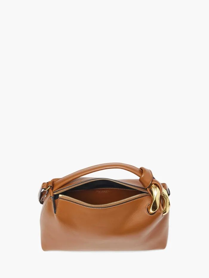 WomenMen Corner Bag JW Anderson JWA CORNER BAG 8211 LEATHER TOP HANDLE BAG Tan