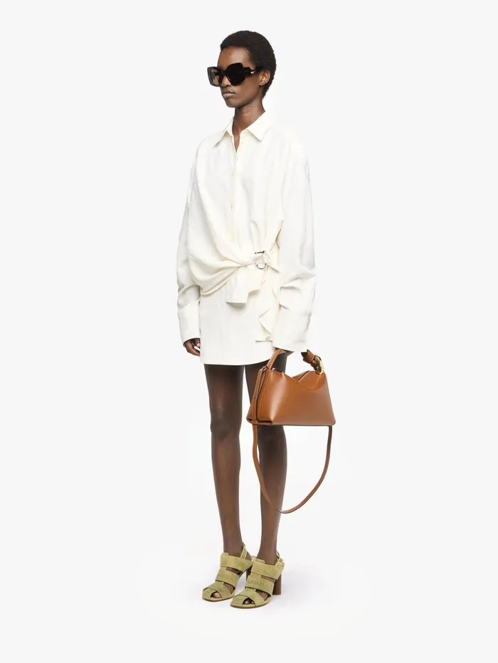 WomenMen Corner Bag JW Anderson JWA CORNER BAG 8211 LEATHER TOP HANDLE BAG Tan
