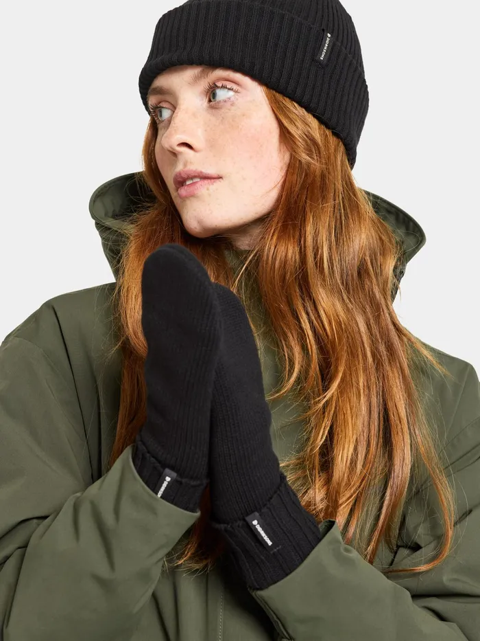 WomenMen Kaj Mittens Black Didriksons Gloves and Scarves