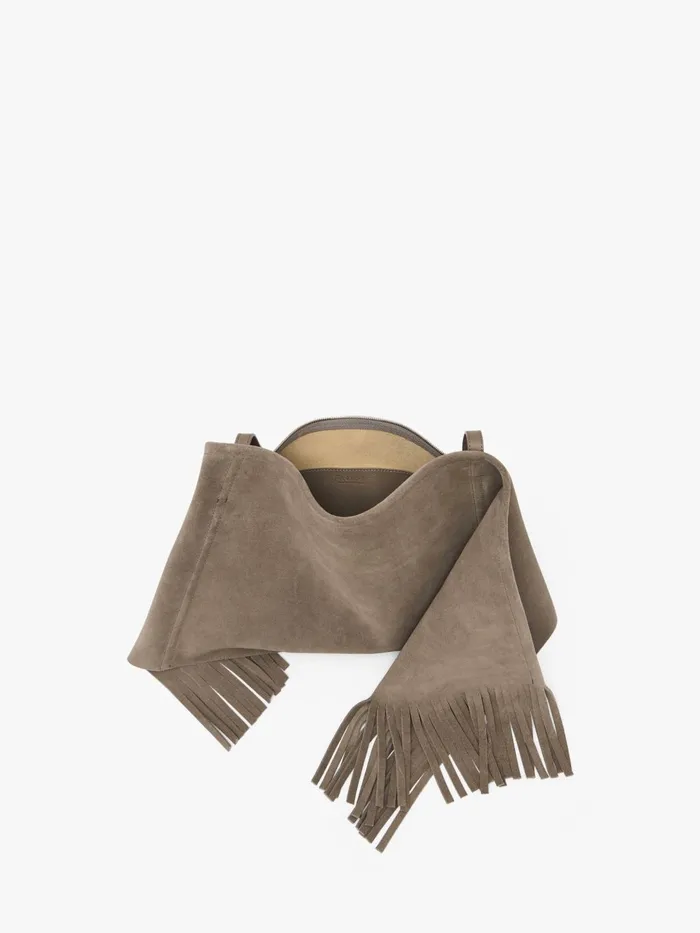 WomenMen Shoulder Bags JW Anderson MEDIUM SCARF BAG 8211 SUEDE SHOULDER BAG Cobblestone