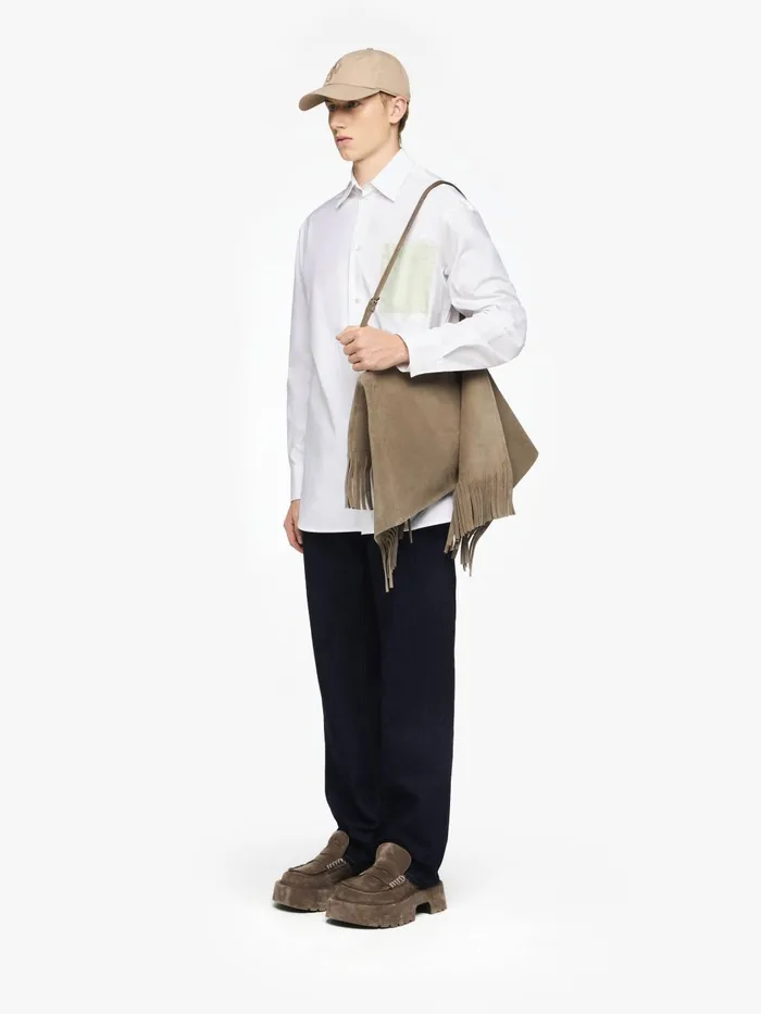 WomenMen Shoulder Bags JW Anderson MEDIUM SCARF BAG 8211 SUEDE SHOULDER BAG Cobblestone