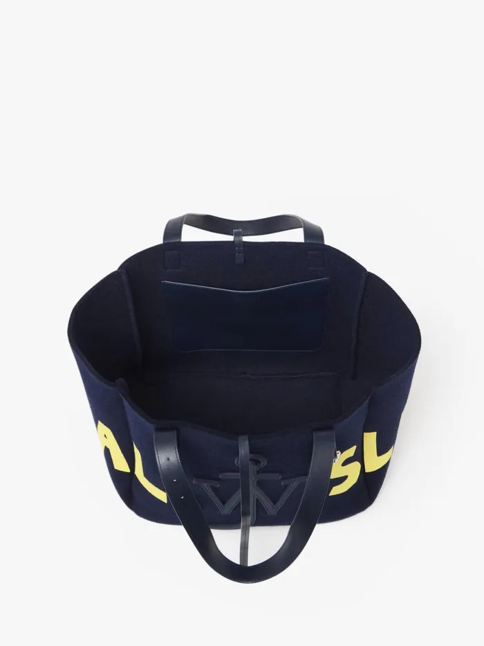 WomenMen Tote Bags JW Anderson BELT TOTE BAG 8211 039REAL SLEEP039 SLOGAN SHOULDER BAG Navy WomenMen Tote Bags JW Anderson BELT TOTE BAG 8211 039REAL SLEEP039 SLOGAN SHOULDER BAG Navy