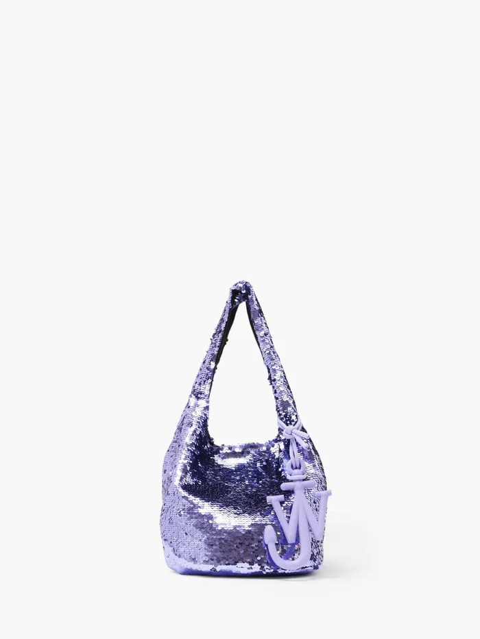 WomenMen Tote Bags JW Anderson MINI SEQUIN SHOPPER 8211 TOP HANDLE BAG Lavender WomenMen Tote Bags JW Anderson MINI SEQUIN SHOPPER 8211 TOP HANDLE BAG Lavender