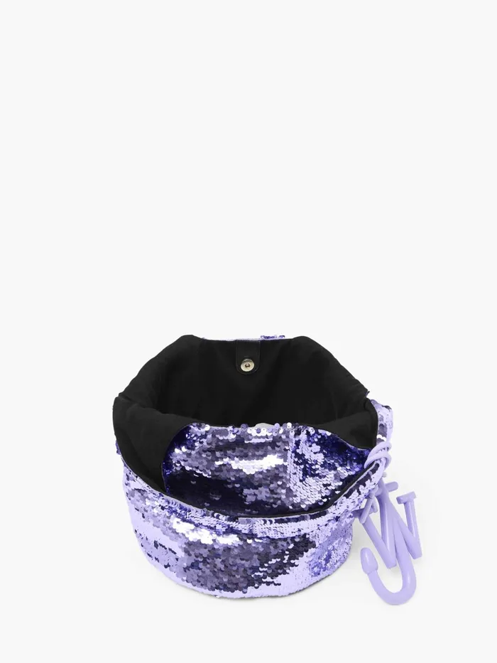 WomenMen Tote Bags JW Anderson MINI SEQUIN SHOPPER 8211 TOP HANDLE BAG Lavender