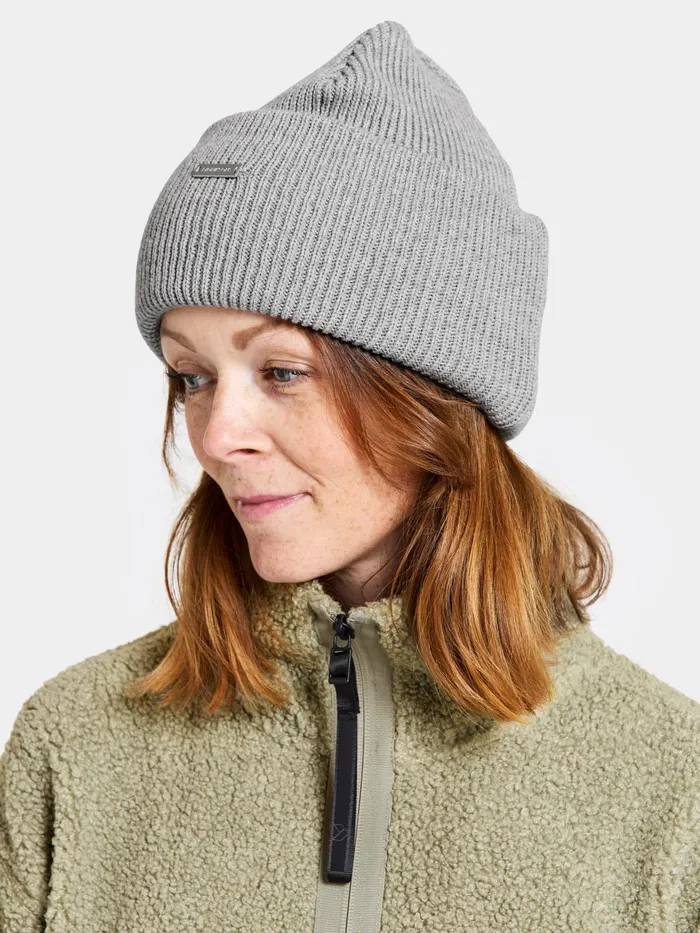WomenMenYouth River Beanie Grey Melange Didriksons Hats and Caps