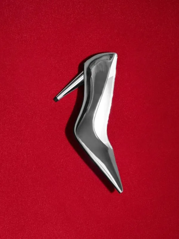Women Metallic ConeHeel PointedToe Pumps 8211 Silver CHARLES and KEITH Heels