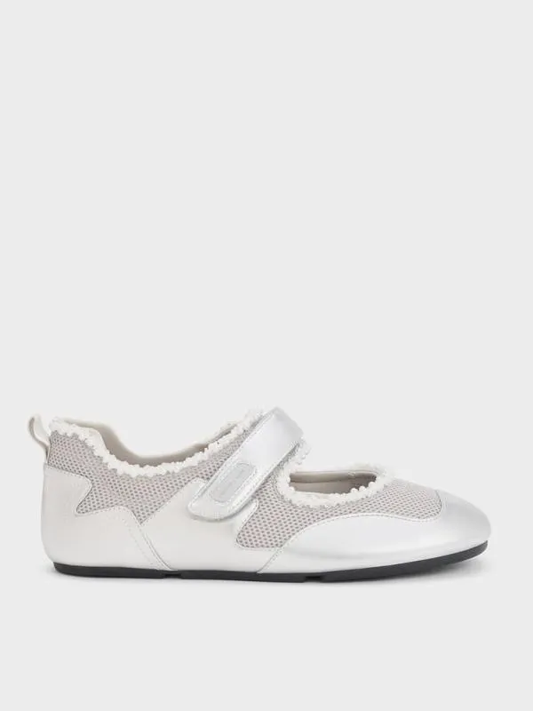 Women Metallic Mesh PearlEmbellished Mary Jane Sneakers 8211 Silver CHARLES and KEITH Sneakers Women Metallic Mesh PearlEmbellished Mary Jane Sneakers 8211 Silver CHARLES and KEITH Sneakers