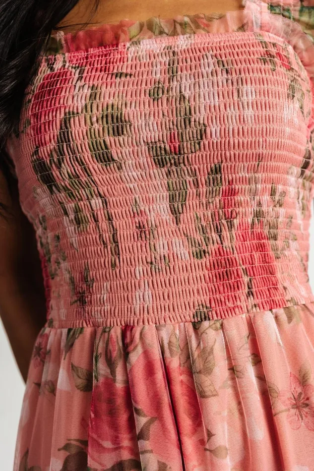 Women Midi Dresses Baltic Born Clementine Tulle Midi Dress Pink Rose Floral Women Midi Dresses Baltic Born Clementine Tulle Midi Dress Pink Rose Floral