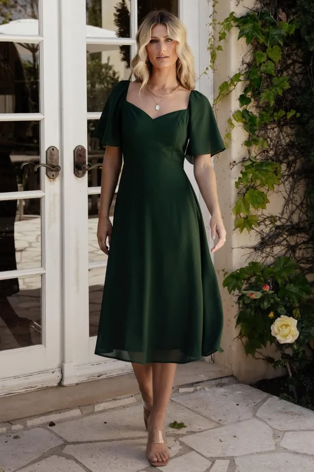 Women Midi Dresses Baltic Born Colette Sweetheart Midi Dress Evergreen Women Midi Dresses Baltic Born Colette Sweetheart Midi Dress Evergreen