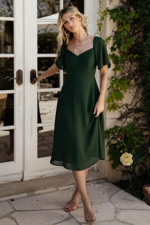 Women Midi Dresses Baltic Born Colette Sweetheart Midi Dress Evergreen Women Midi Dresses Baltic Born Colette Sweetheart Midi Dress Evergreen